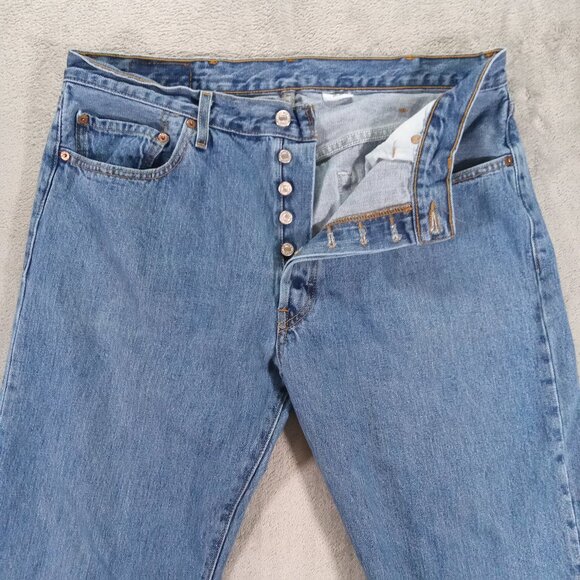 Levis 501 XX Jean Men 36x31, Tag 38x32 Blue Denim Button Fly Relaxed Straight - Picture 1 of 16